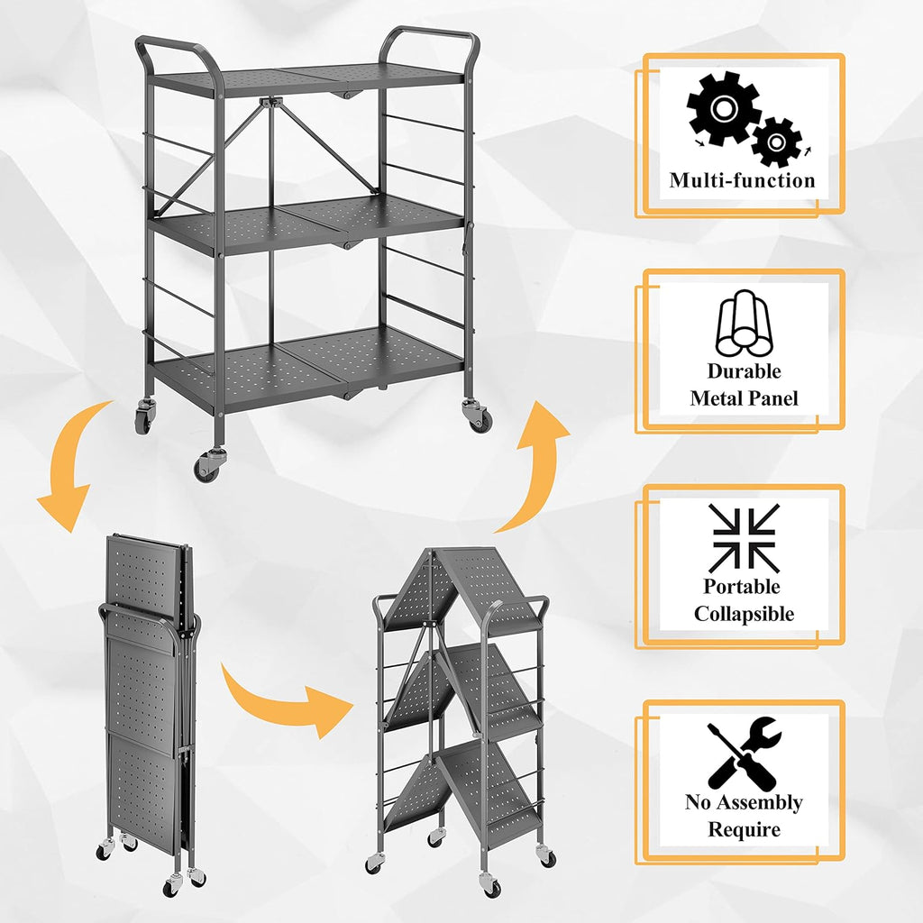 3 Tier Rolling Utility Cart with Wheels J74250