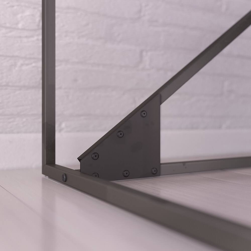 50W L Shaped Industrial Desk with 3 Drawer File Cabinet, Gray N69637