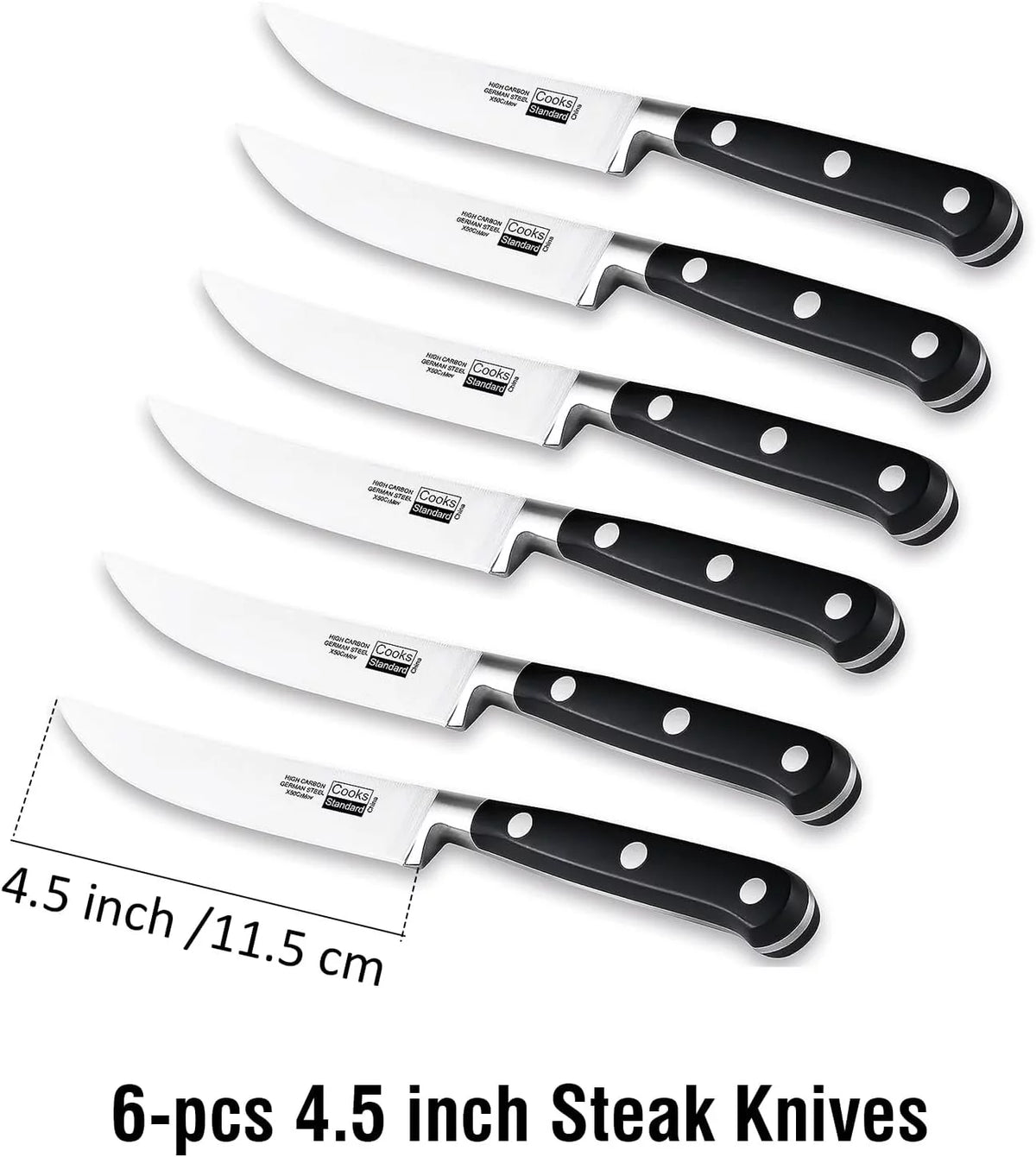 6-Piece High Carbon Stainless Steel Steak Knives Set P916042