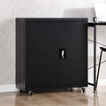 Black Metal Storage Cabinet with Wheels A17020
