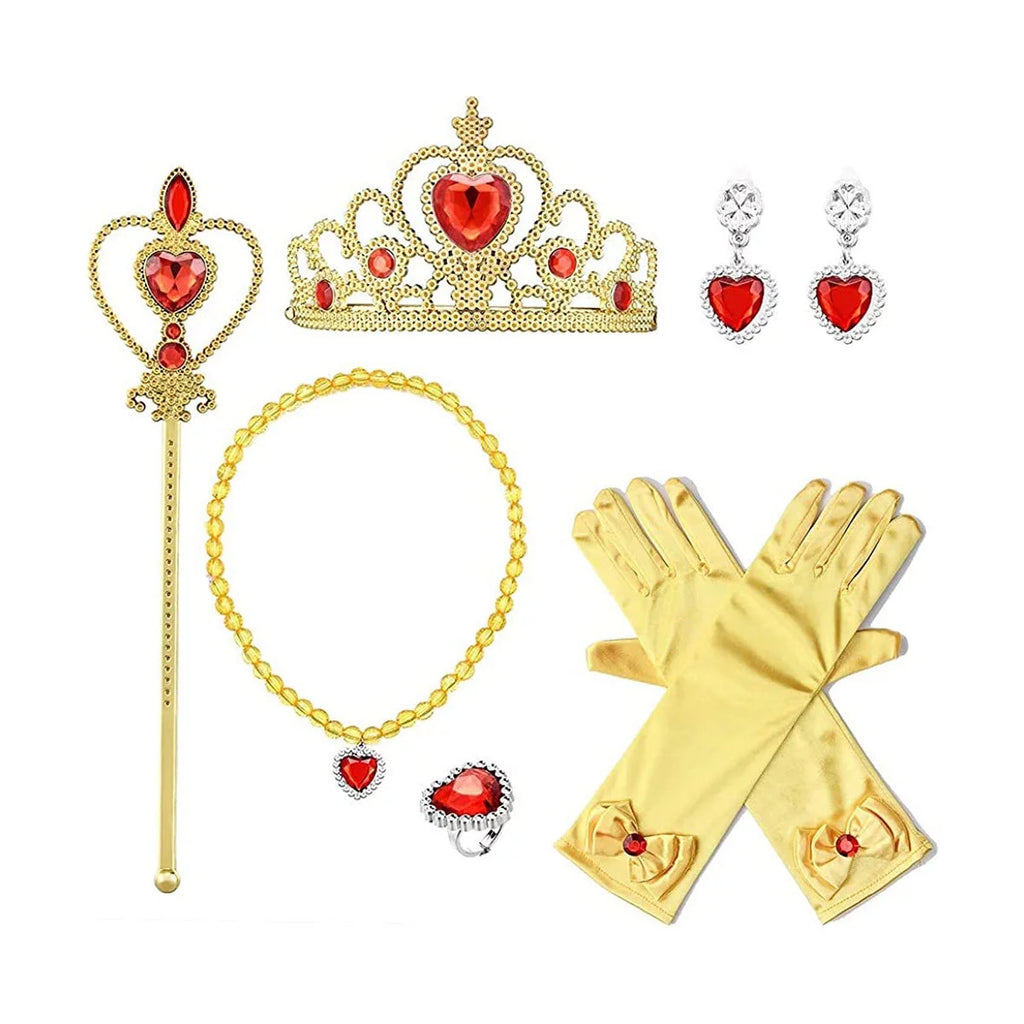 Little Girls Off Shoulder Princess Dress Costume with Accessories J4483