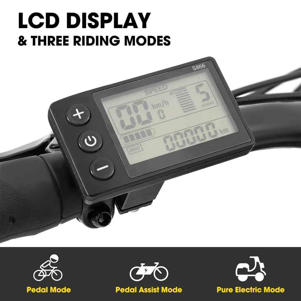 Electric Cruiser Bike 26 36V 7.8 Ah Removable Battery 500W Black O726517