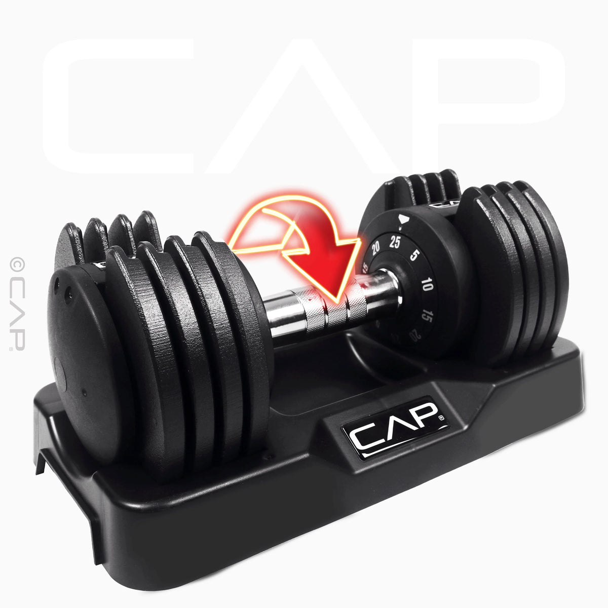 25 lb Adjustable Dumbbell Set, Pair, Black R11426