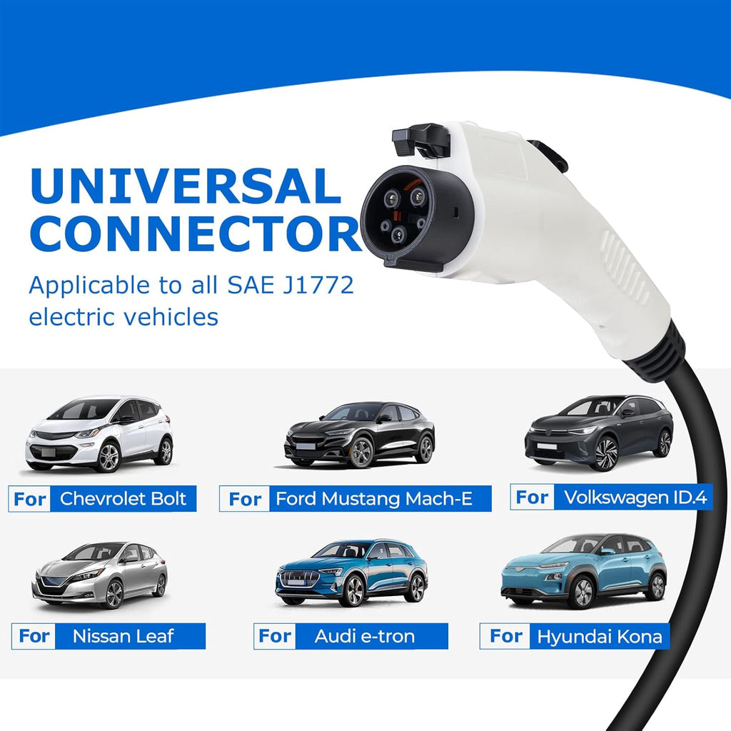 Level 1-2 EV Charger, 16Amp 25 Feet Portable Electric Vehicle Charger Y5608