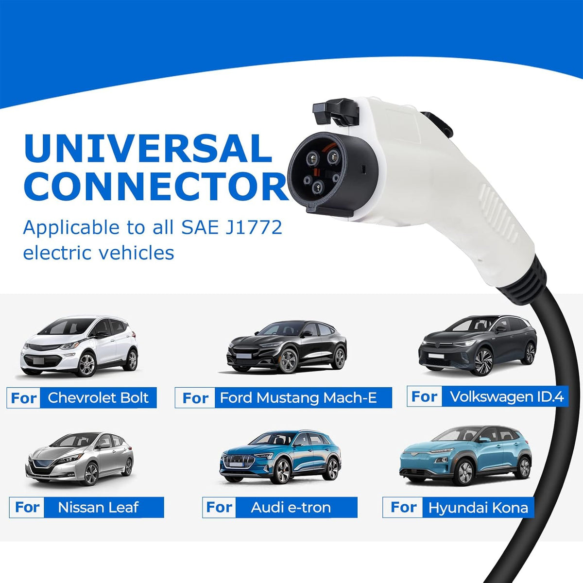 Level 1-2 EV Charger, 16Amp 25 Feet Portable Electric Vehicle Charger Y5608