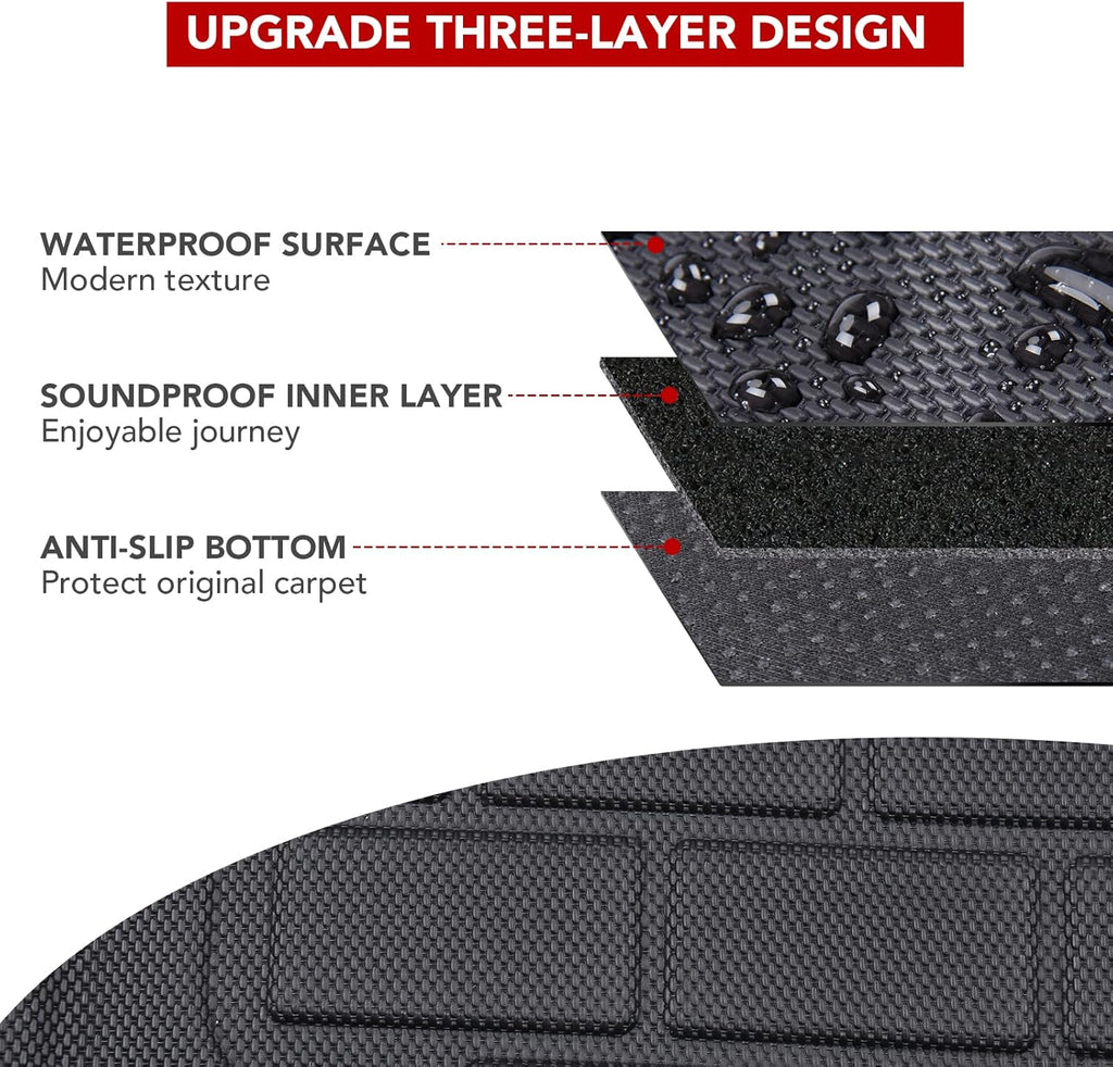 3D All-Weather Anti-Slip Waterproof Floor Liners Set U7250