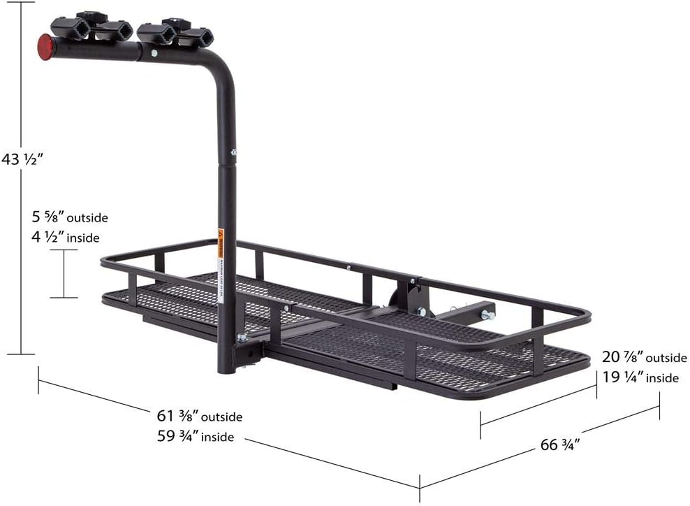 Steel Basket Cargo Carrier with Bike Rack, Fits 4 Bikes A537879
