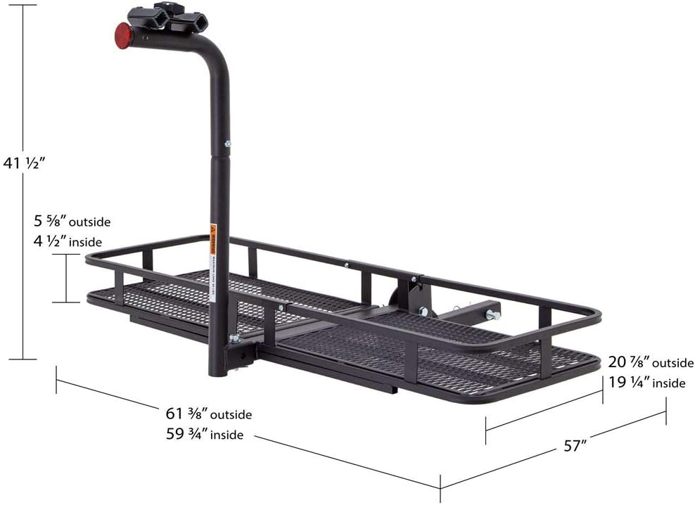 Steel Basket Cargo Carrier with Bike Rack, Fits 4 Bikes A537879