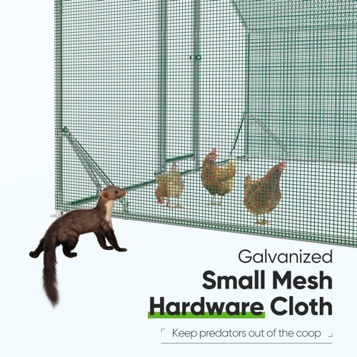 Large Metal Chicken Coop Run with Waterproof Cover L4176
