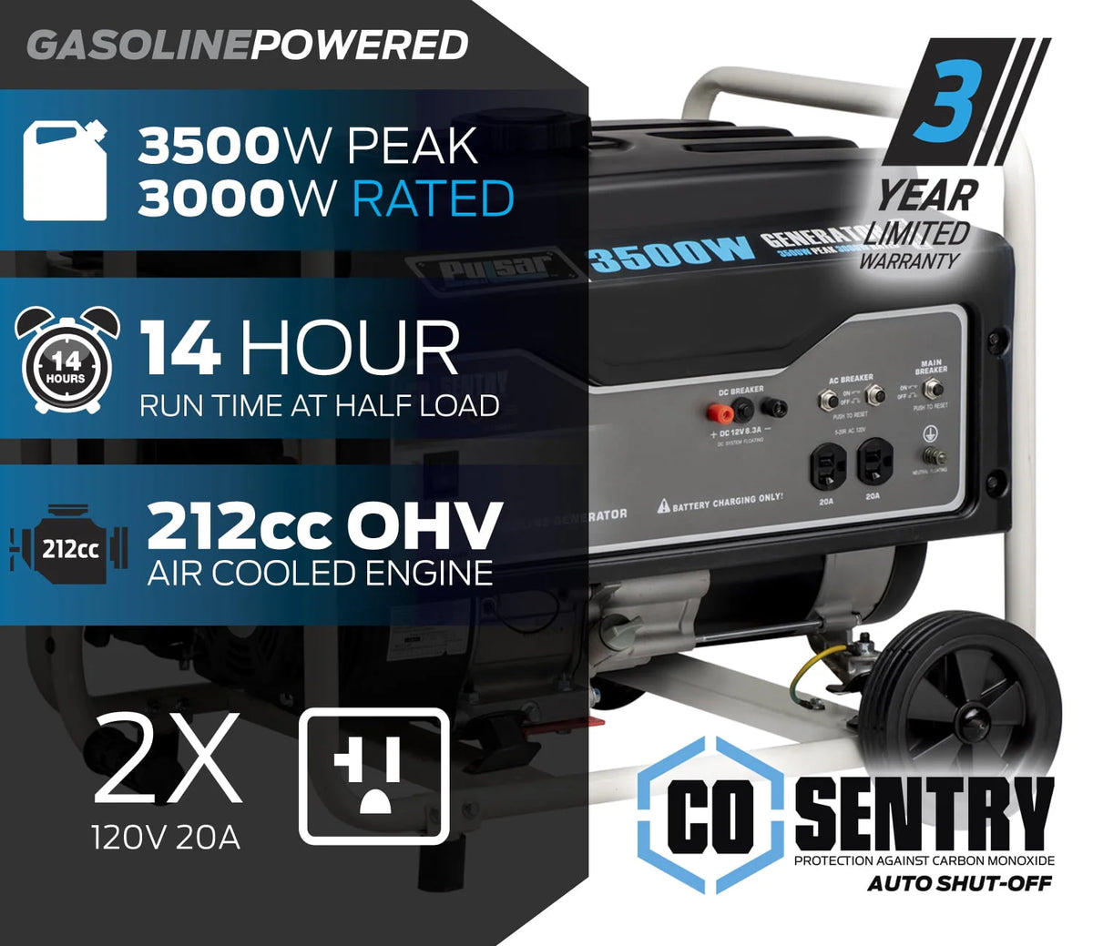 3,500-Watt Gasoline Powered Generator M34248