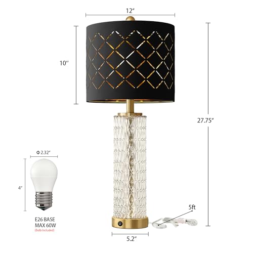 Modern Table Lamps Set of 2 Gold with Crystal Nightlight S626625