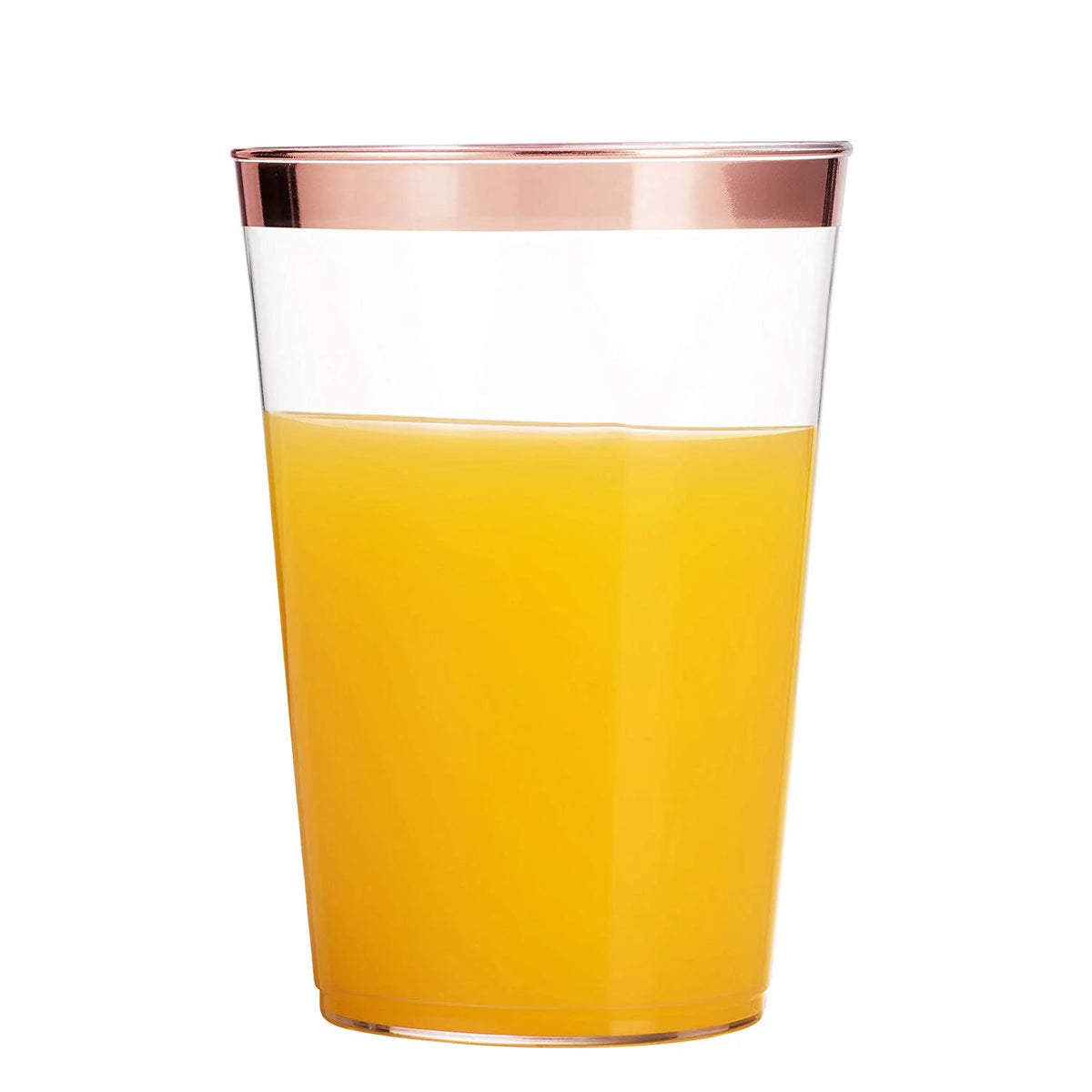 100 Rose Gold Rimmed 14 Oz Plastic Cups S42185