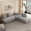 92.51" 3-Piece Grey Sectional Sofa with Removable Pillows H170