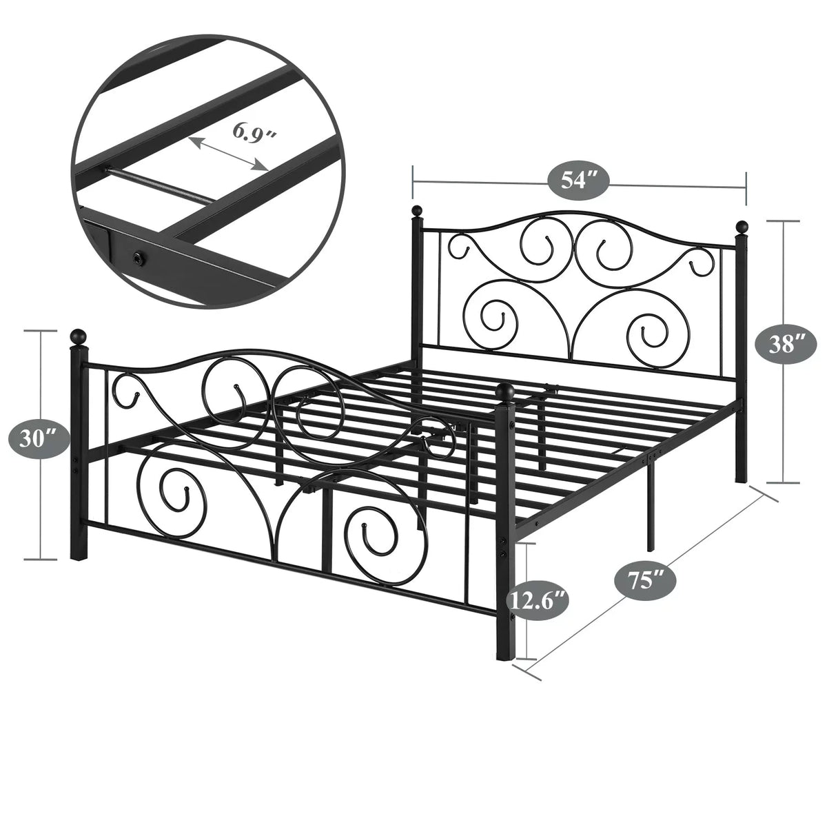 3-Piece Bed Frame and 2 Nightstand I342720