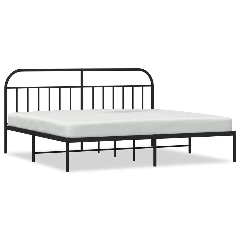 Metal Bed Frame with Headboard Black B2832