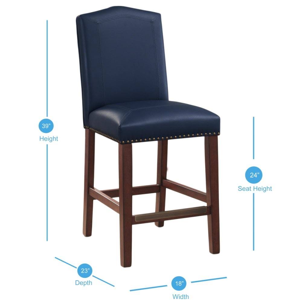 Navy Bonded Leather Counter Stool Z864