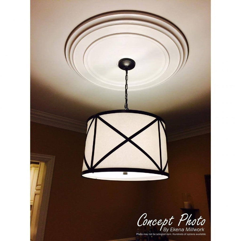 Hand-Painted Silver Ceiling Medallion E444