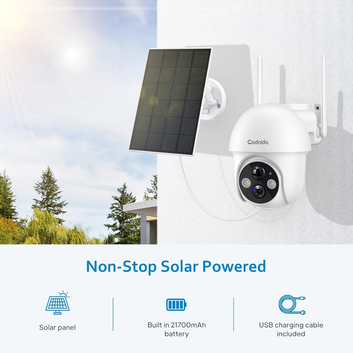 Wireless Outdoor Solar Security Camera with Night Vision R153