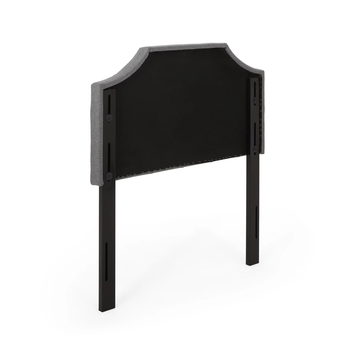 Charcoal Gray and Black Upholstered Twin Headboard Q2571