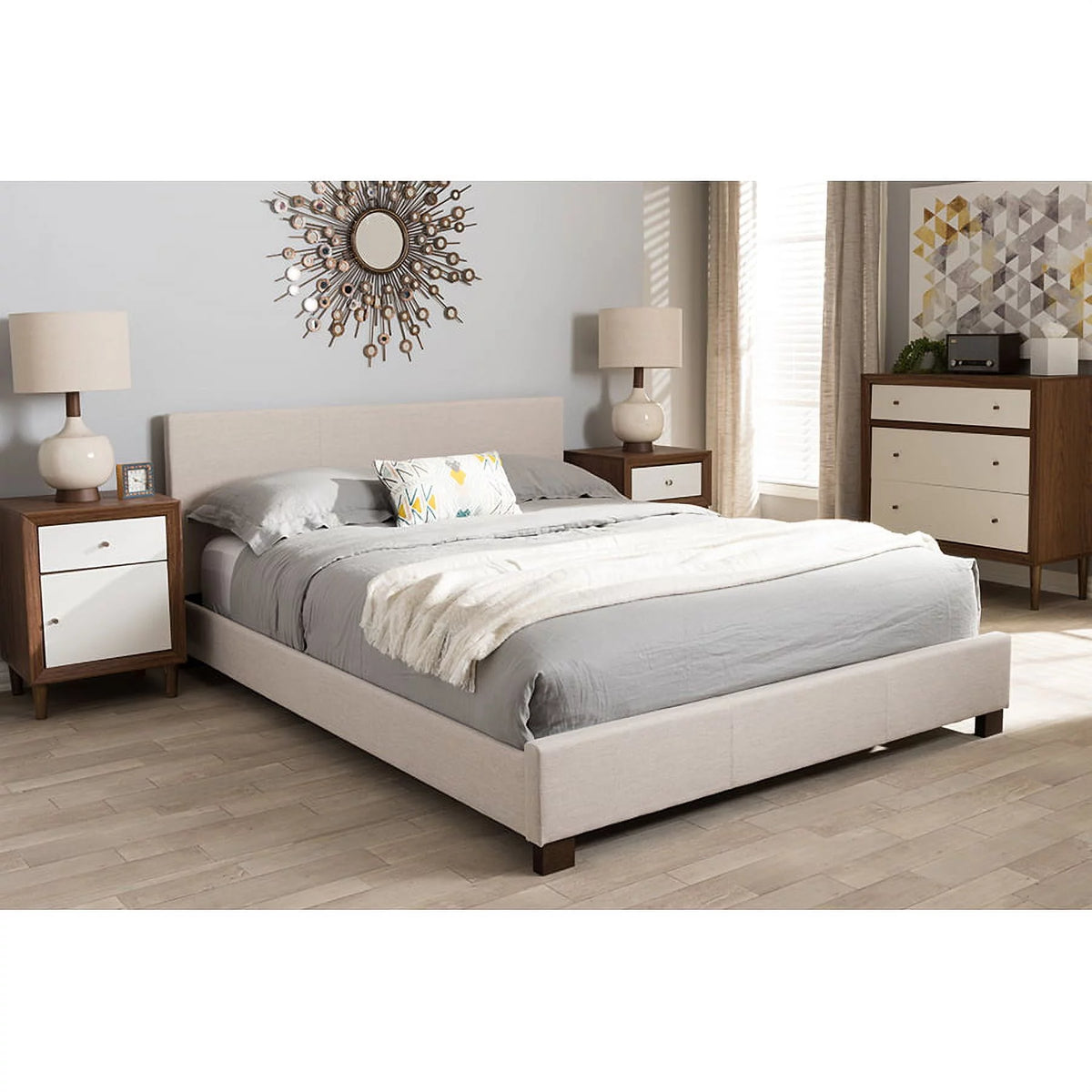 Fabric Upholstered Platform Bed F1169