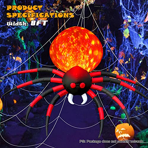 8 FT Halloween Inflatable Spider with LED E4190