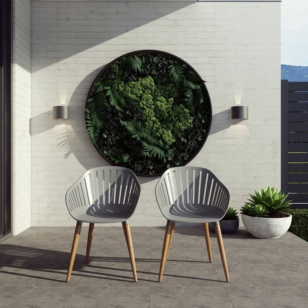 2 Piece Gray Brown Patio Armchair Set W35574