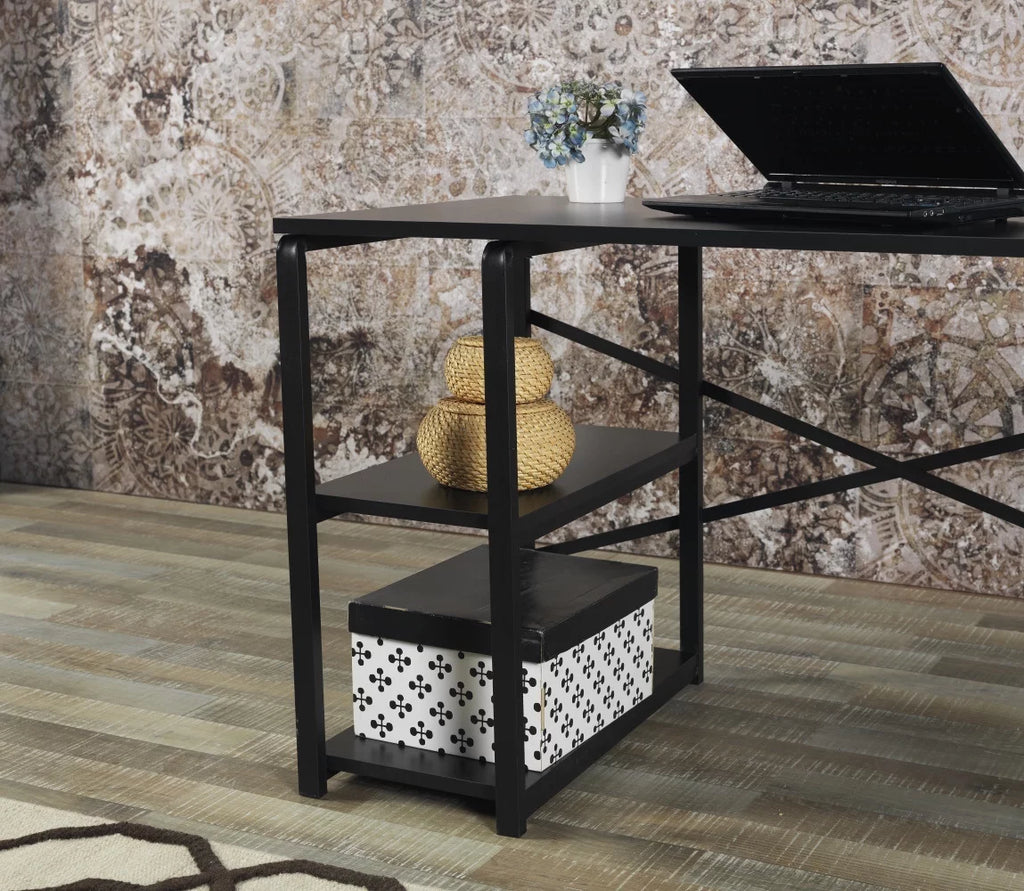 Black 2 Shelves Writing and Computer Desk N95695