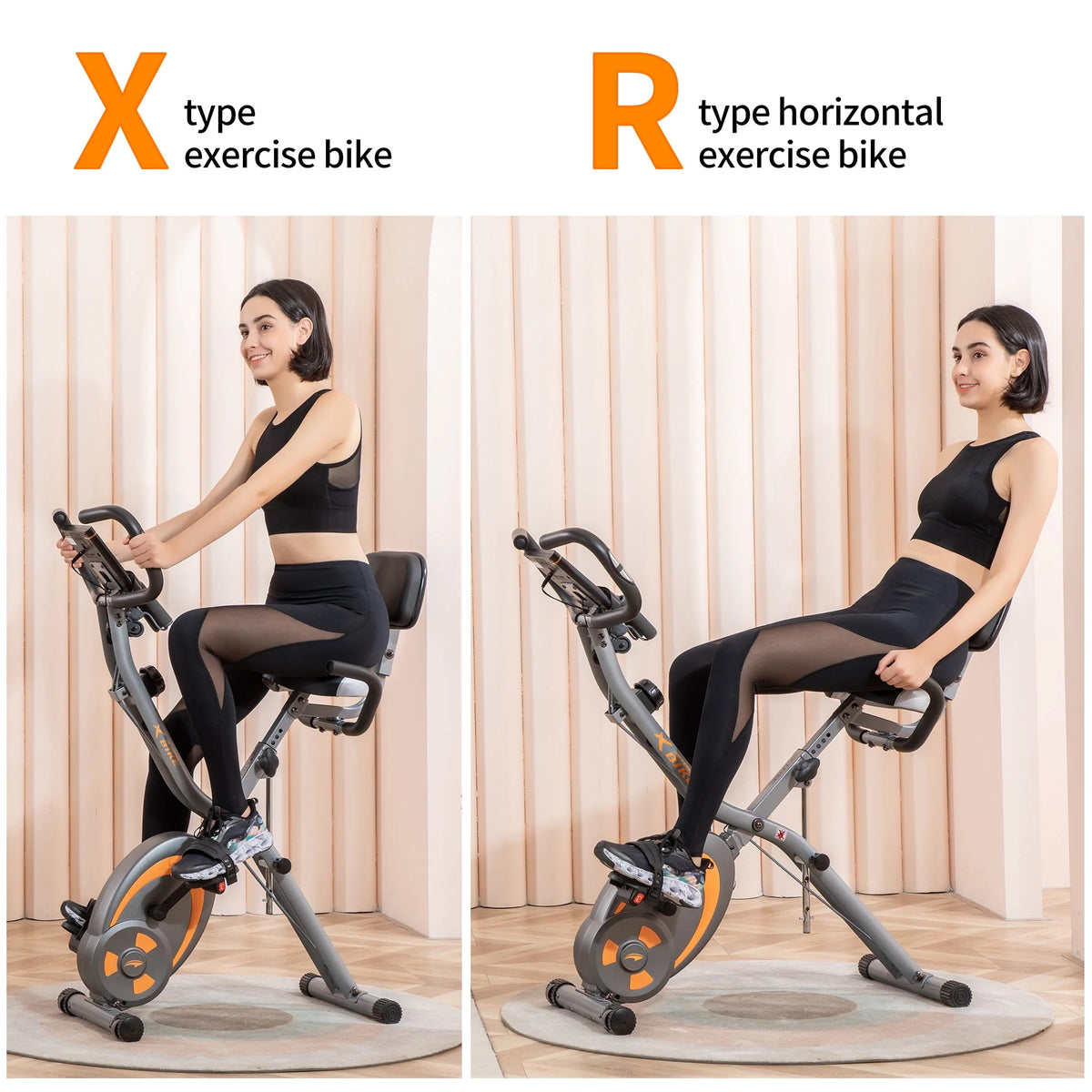 Folding Stationary Recumbent Exercise Bike with Resistance Bands O53799
