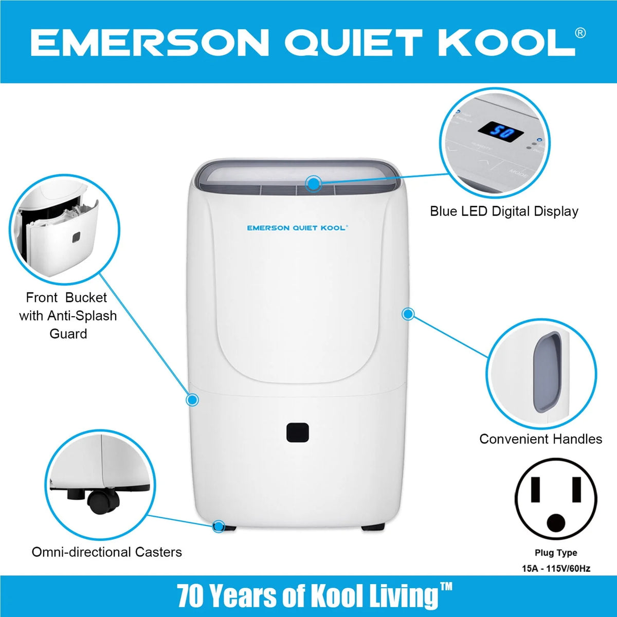 40 Pint Dehumidifier with Front-Access Collection Bucket & 24-Hour Timer G860