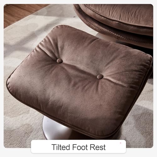 Velvet Swivel Accent Chair with Ottoman Set C333869