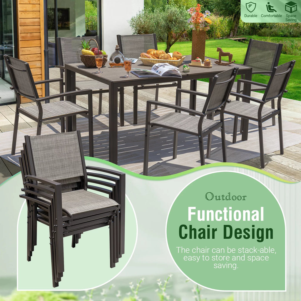 7 Pieces Patio Conversation Set Light Gray U4961