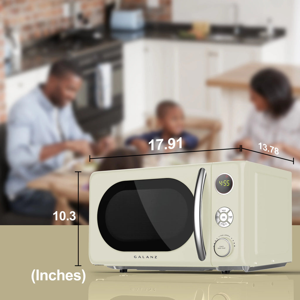 0.7 Cu ft 700 Watts Blue Retro Countertop Microwave Oven I912