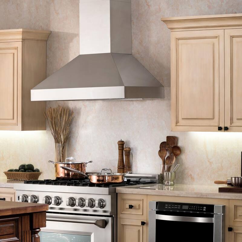36 in. 500 CFM Convertible Wall Mount Range Hood in Stainless Steel W716814