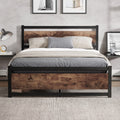 Queen Platform Bed Frame with Wooden Headboard H7169