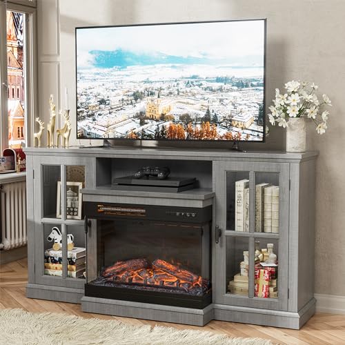 Bright White TV Stand with Storage Cabinets and Sliding Barn Doors Q36617