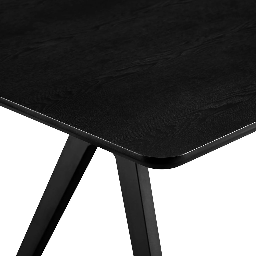60" Black Metal-Leg Dining Table W778789