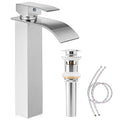 Brushed Nickel Stainless Steel Waterfall Single Handle Vessel Sink Faucet Y142214