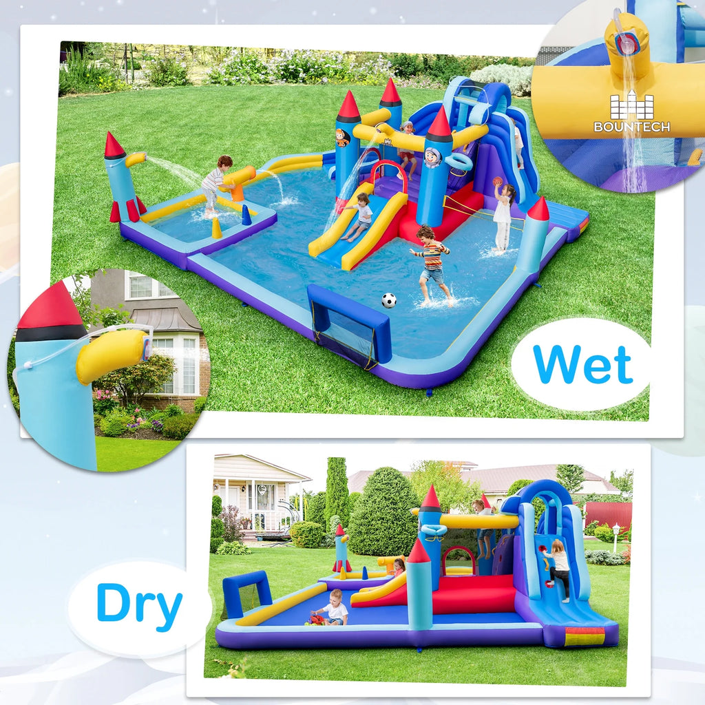 Inflatable Water Slide Park with 2 Slides Splash Pool G506081