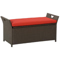 29 Gallon Wicker Storage Bench with Cushion S7873