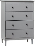 Grey 4-Drawer Solid Wood Dresser A2573