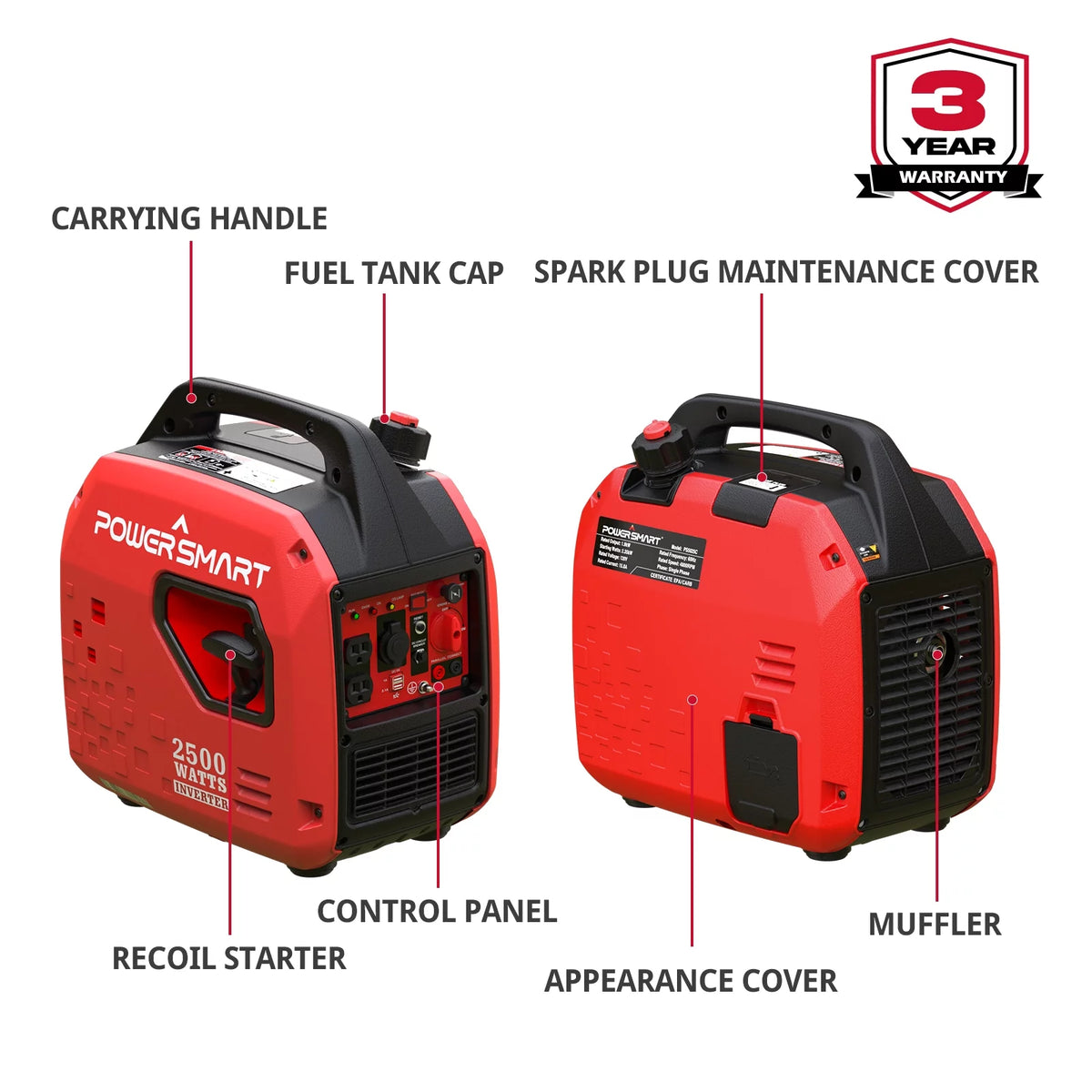 2500W Portable Inverter Gas Generator B667