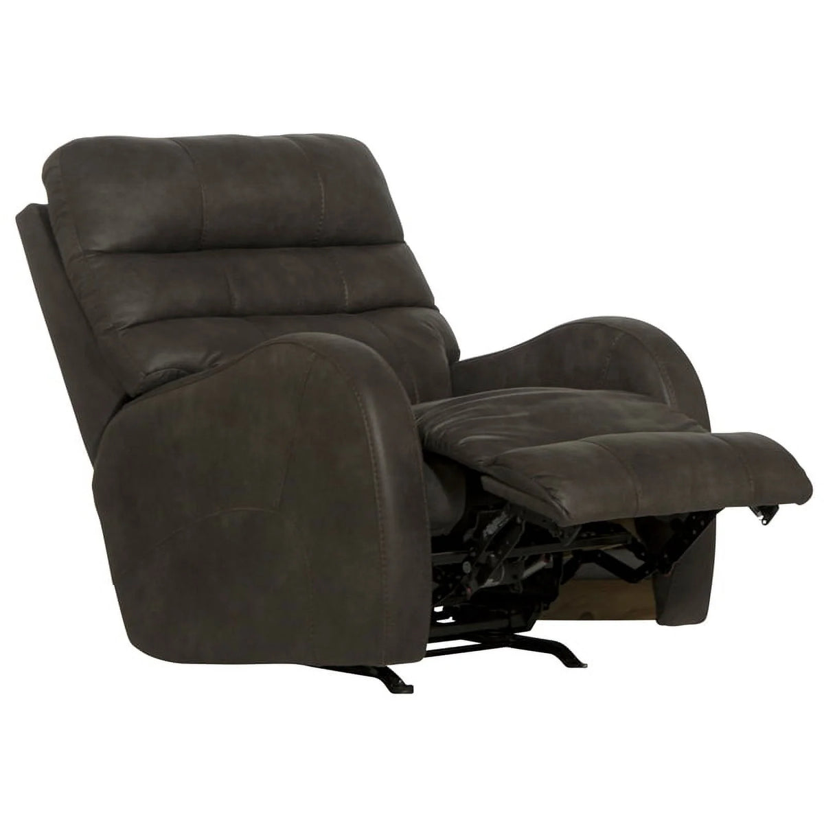 Gray Fabric Power Rocker Recliner with USB Charging Port B575