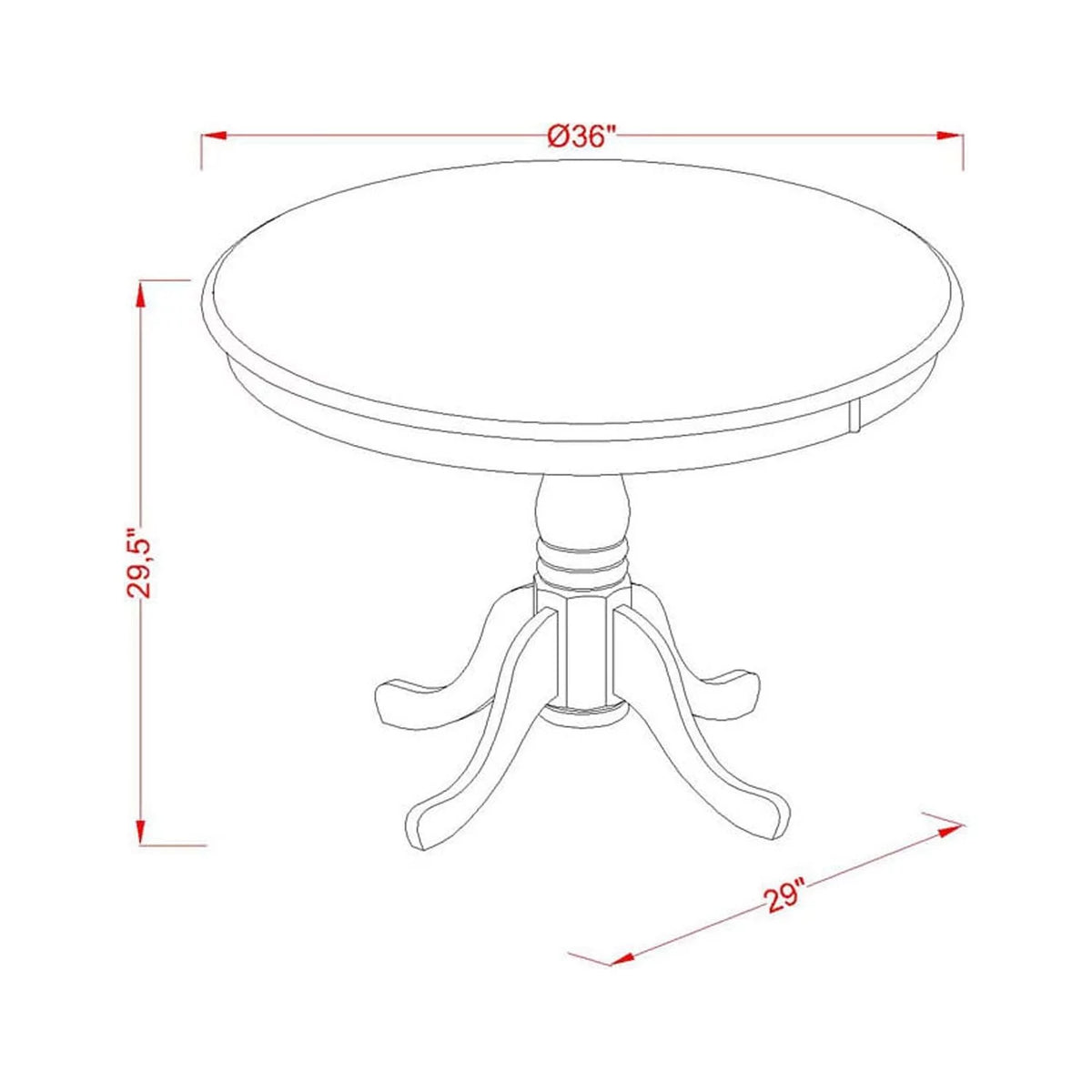5 Pc Round Table and 4 Parson Chairs C44873