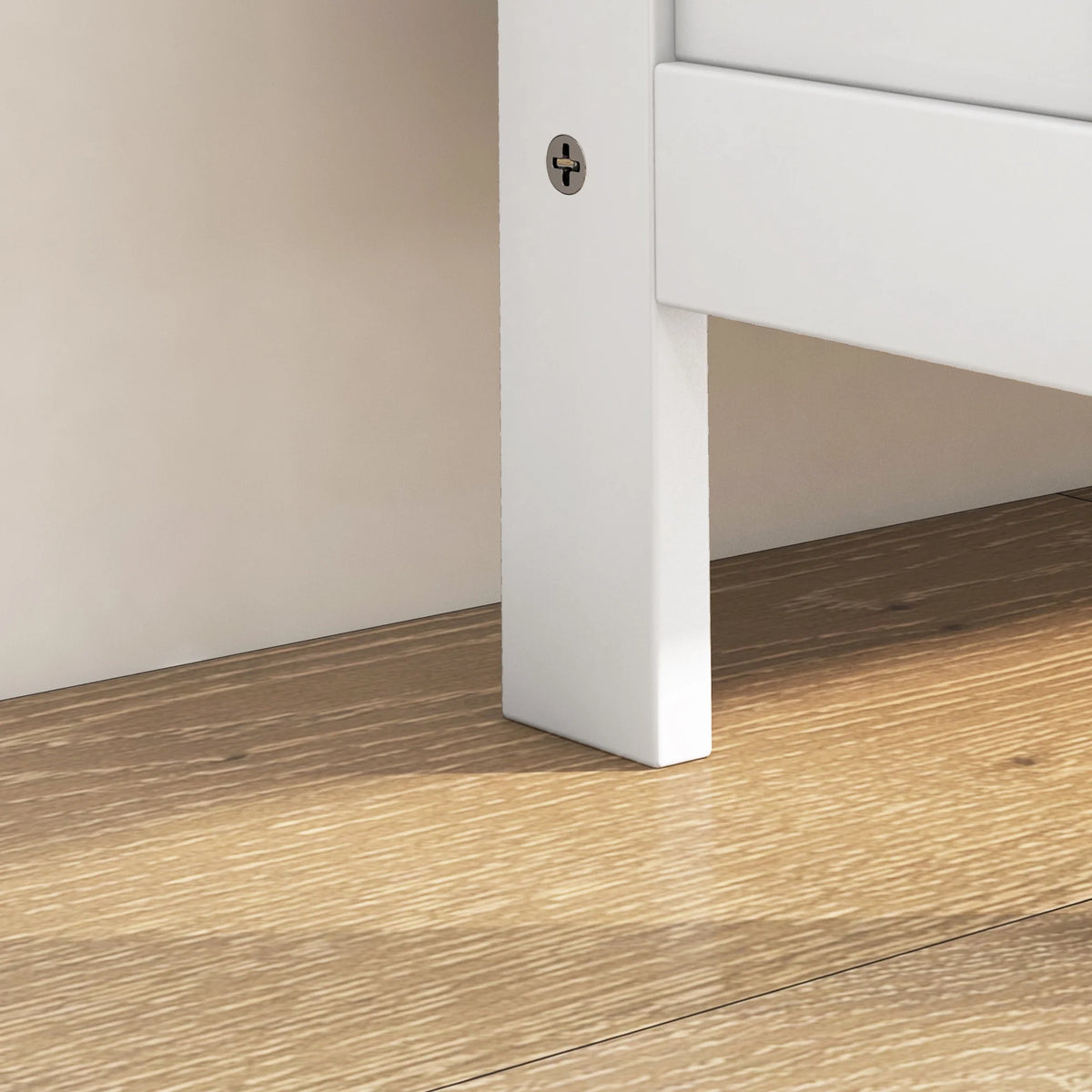 Narrow White Shoe Storage Cabinet with 3 Flip Drawers P223