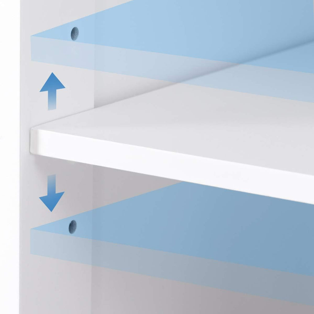 White Wooden Cabinet with Door and 5 Adjustable Shelves Q924561