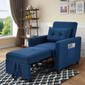 Blue Convertible Single Sofa Bed with Pull Out Sleeper P1246