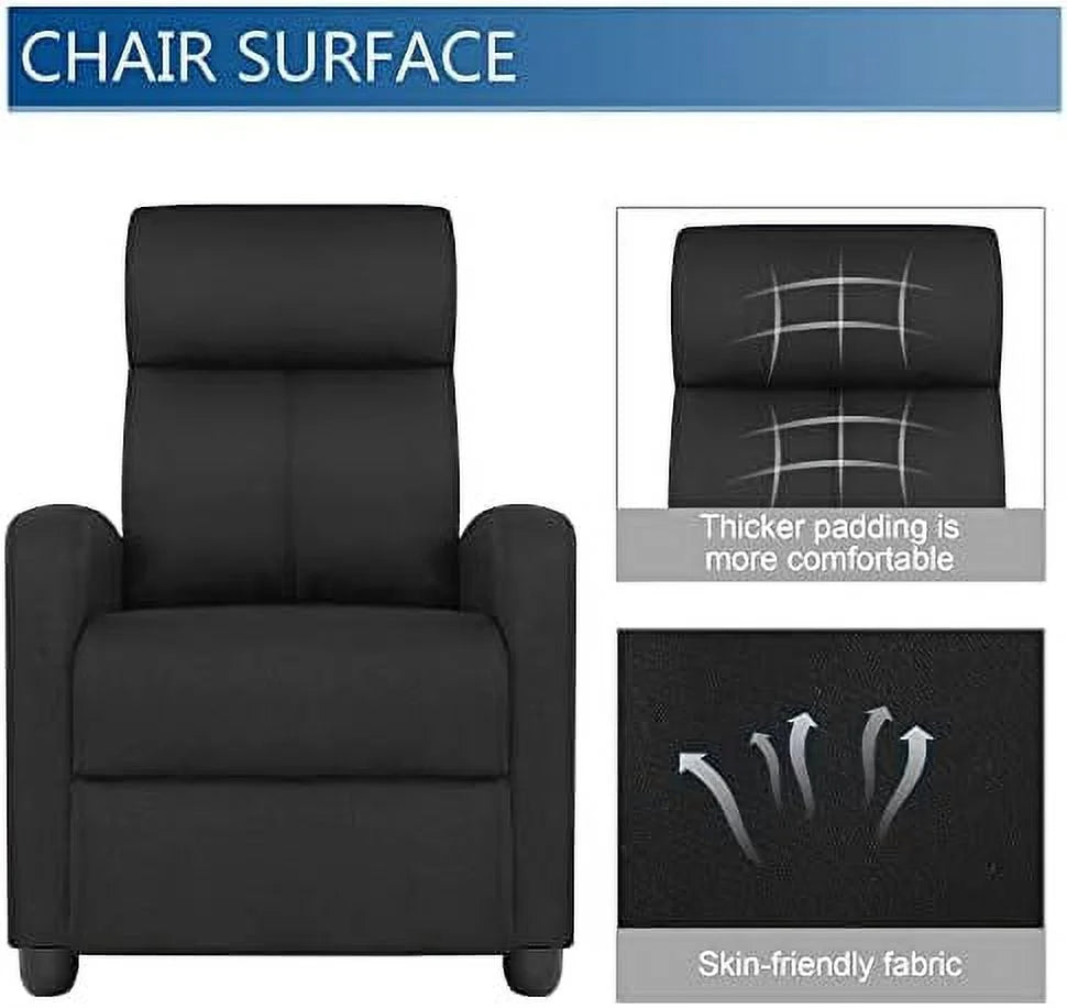Small Fabric Adjustable Single Recliner Sofa B3840