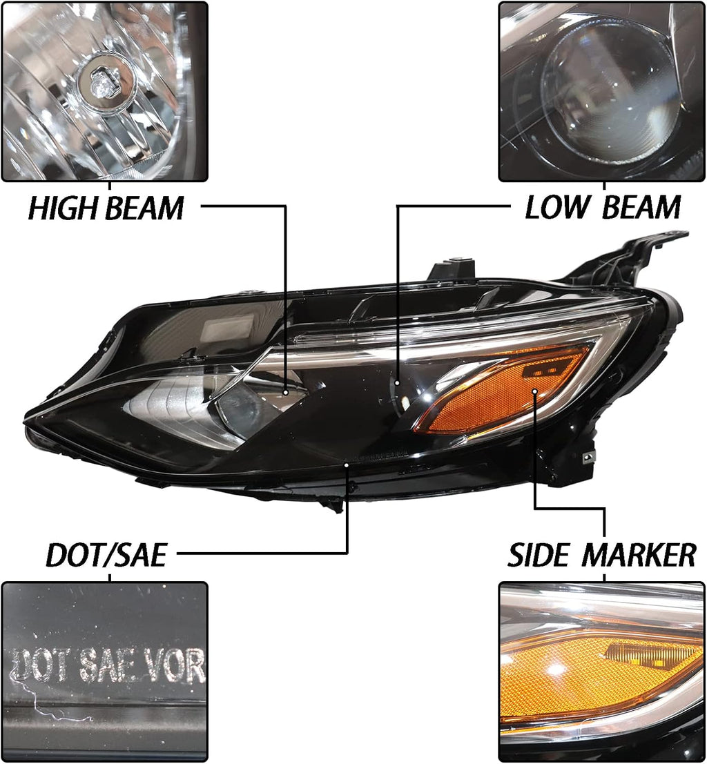 Headlights Assembly Driver Side Plastic Housing Polycarbonate Lens Y796933