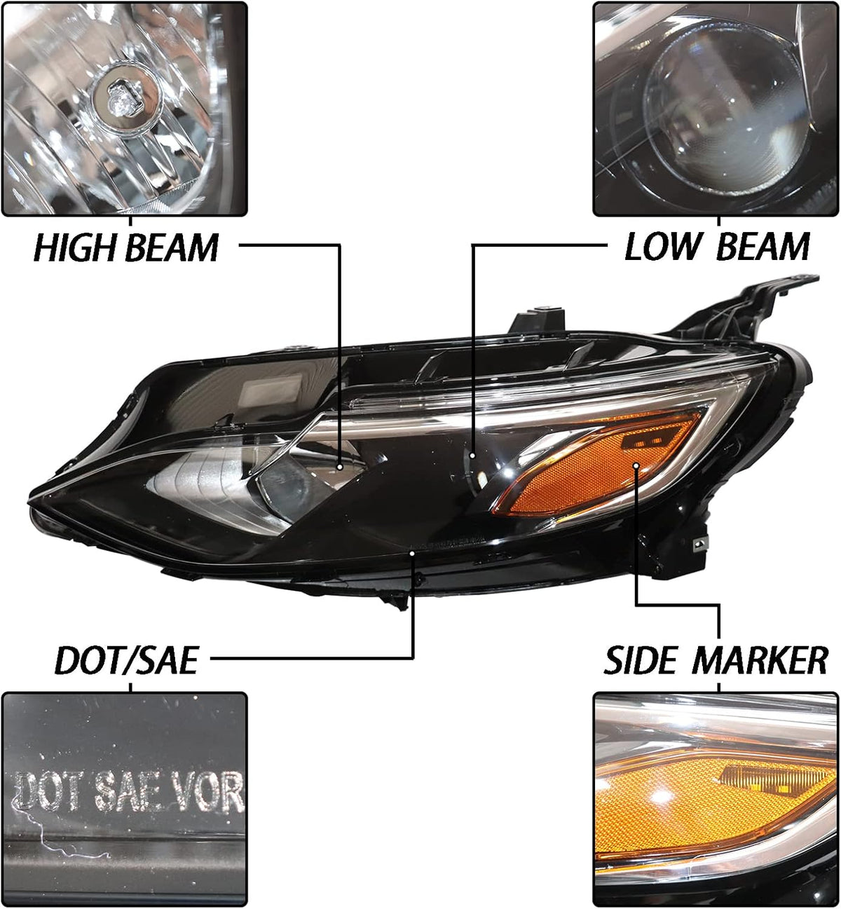 Headlights Assembly Driver Side Plastic Housing Polycarbonate Lens Y796933