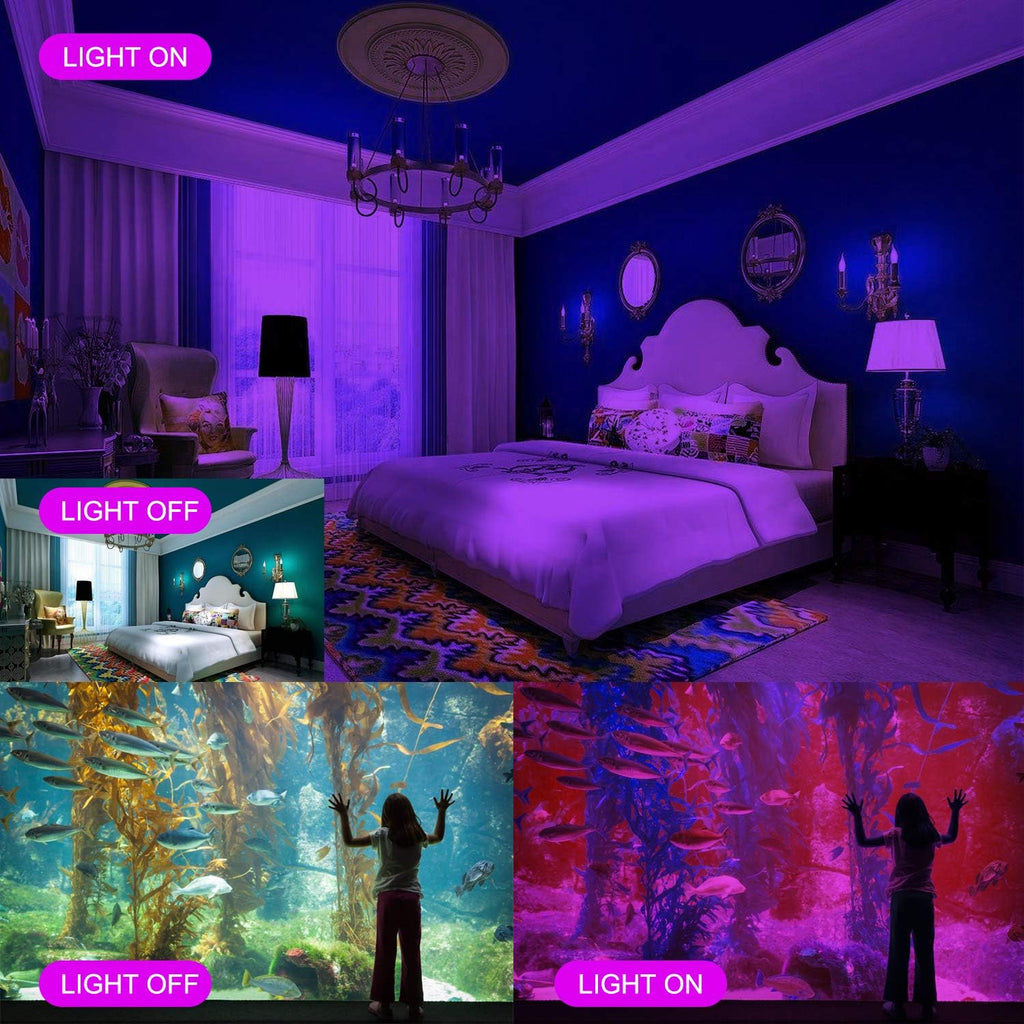 100W LED Black Purple Flood Light with Plug (2 PCS) J66127